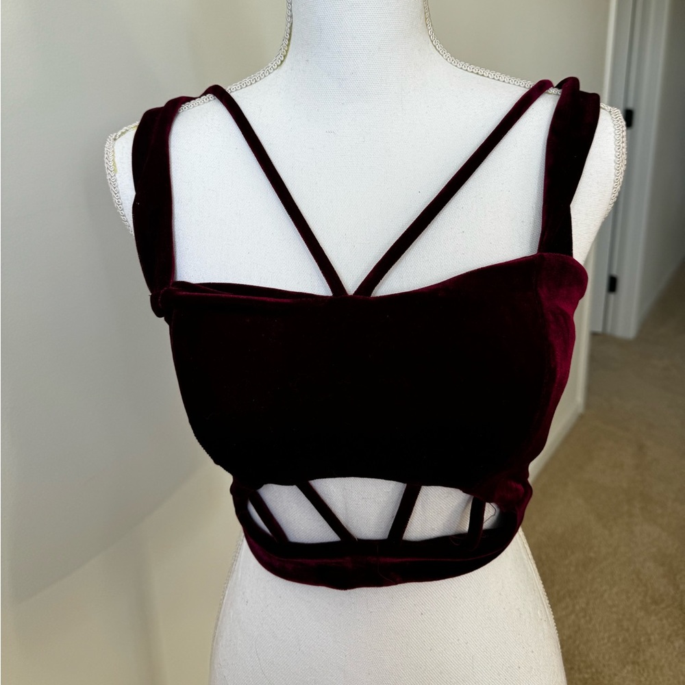 Fashion Nova Wine Crop Top